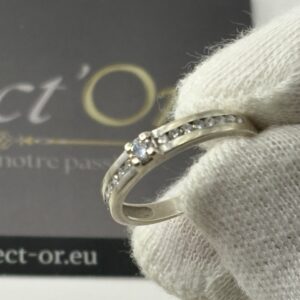 Bague en Or 9k - avec micro pavage de diamants - 2.19 g - T 54