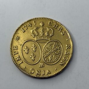 Double Louis d’or au bandeau - Louis XV - 1745 BB - 16.12g - Or 917