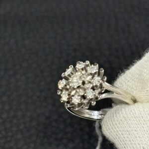 Bague or 18K et diamants (testés) - 4.74g - taille 52.5/53