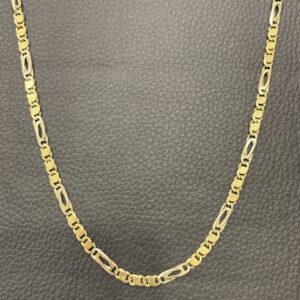 Chaîne maille figaro alternée - or 18k - 38.20g - 52 cm