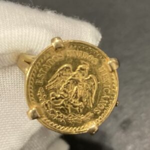 Bague or 18k avec 2.5 pesos - 6.18g - T55