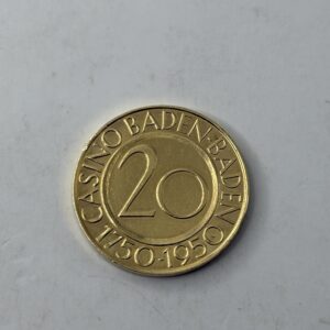 20 mark - casino Baden-Baden - 1950 - 3.65g - Or 18k