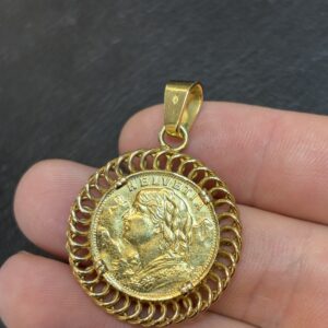Pendentif Or 18k avec 20 francs suisse (21.6k) - 12.67g